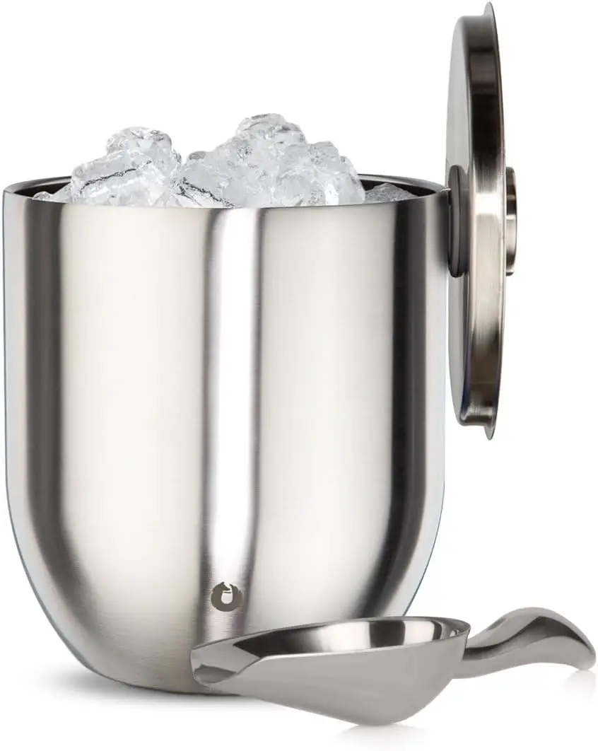 

Plus - Insulated Ice Bucket with Lid/Scoop, Premium Vacuum Insulated Stainless Steel Ice Buckets for Parties, Ice Box,