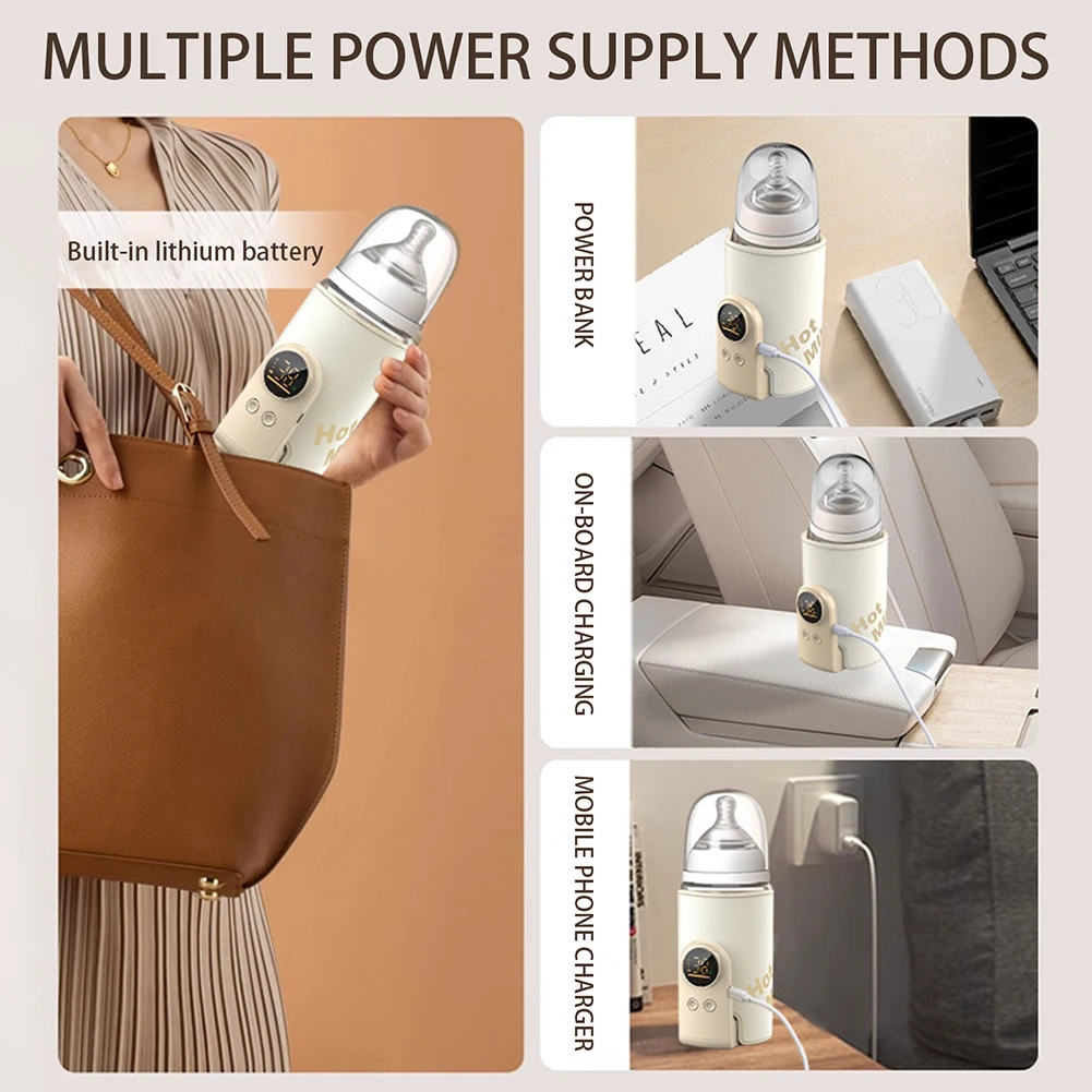 جهاز تسخين حليب الأطفال اللاسلكي العالمي، درجة حرارة قابلة للتعديل، درجة حرارة ثابتة قابلة للتعديل. راحة رحلة السيارة #4