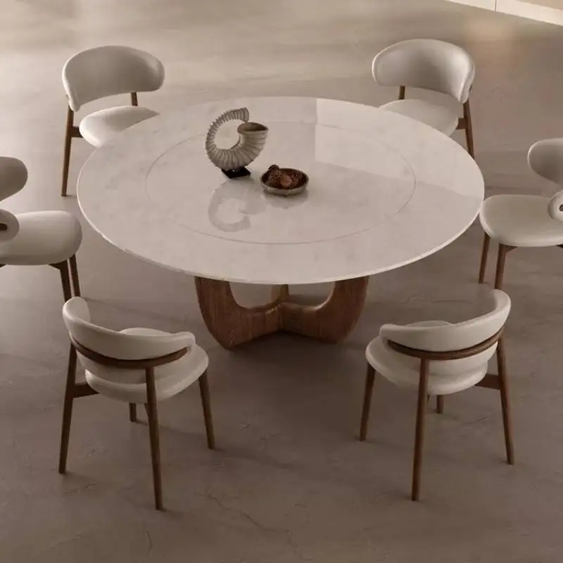 Rotating Round Dinner Table Kitchen Minimalist Lounges Luxury Dining Table Island Conference Muebles Para Hogar Furniture Home