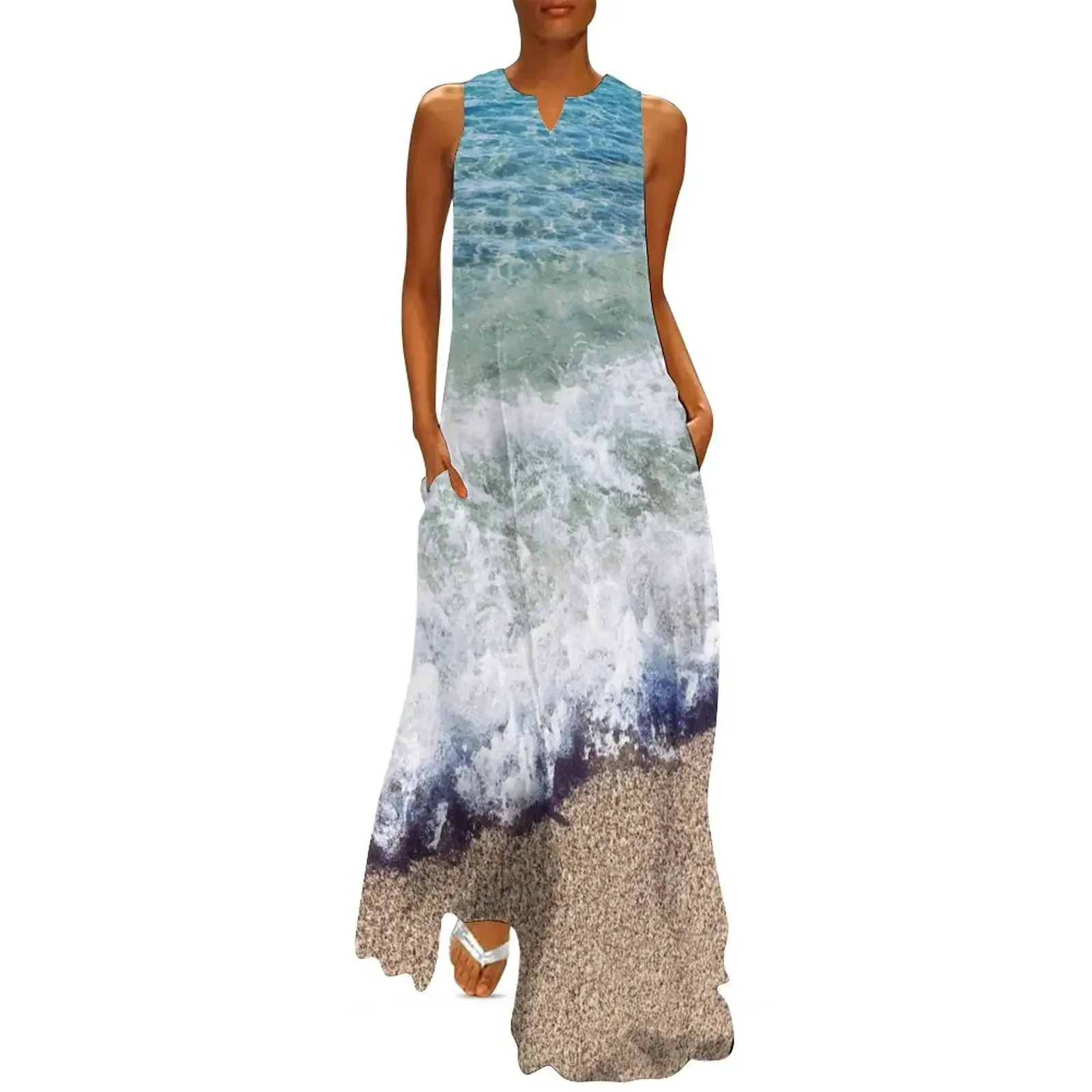 

Ocean Blue Shore Waves Long Dress womens clothing womens dress dresses for womens 2025 women's summer jumpsuit Dress