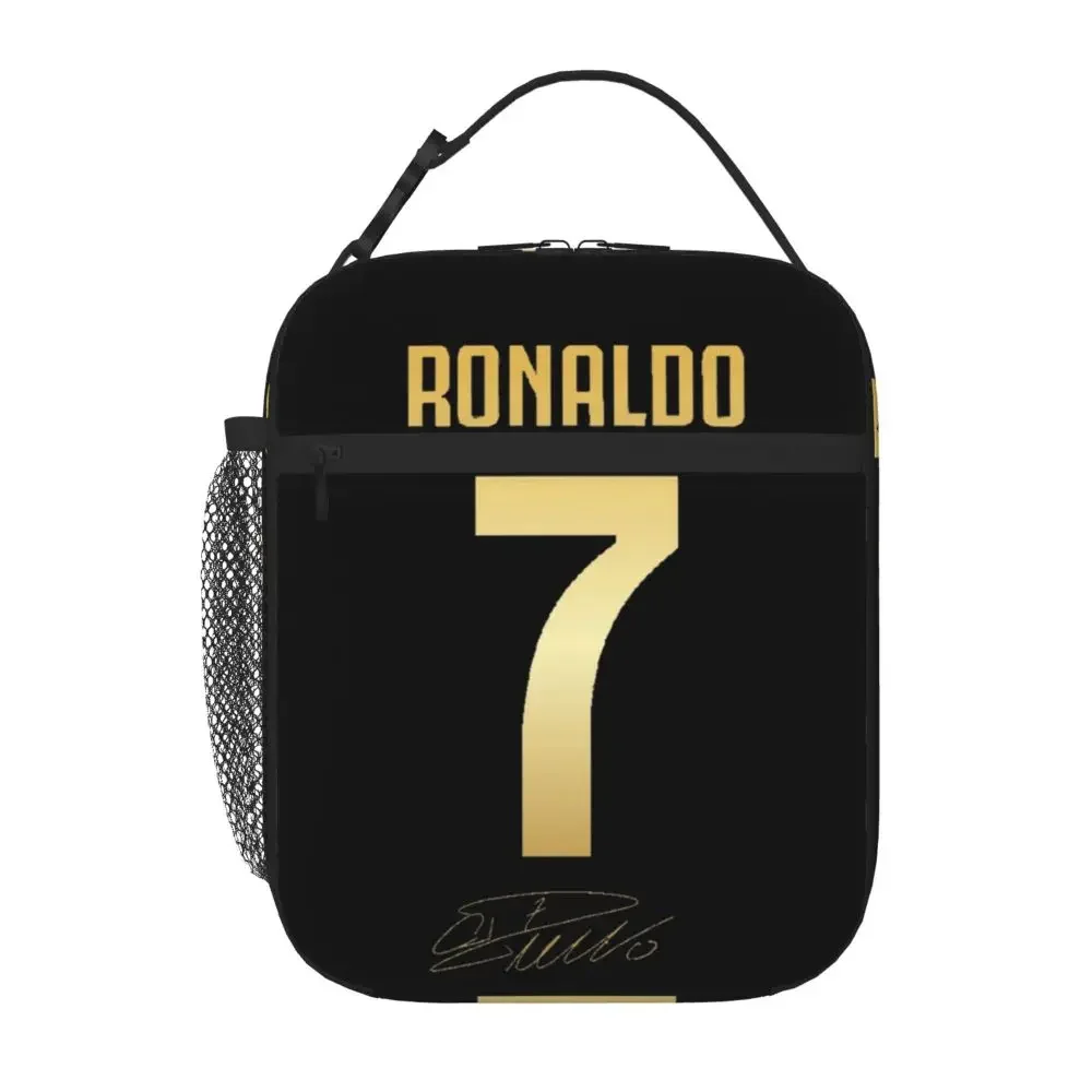 CR7 Cristiano Ronaldo Lunch Bags Insulated Lunch Tote Waterproof Bento Box Resuable Picnic Bags Large Capacity Thermal Bag