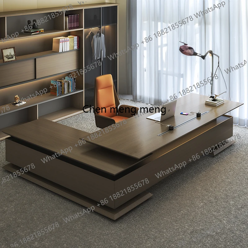 Light Luxury Boss Table Designer High Quality Modern Monitor Stand Conference Office Desk Work Storage Bureau Home Furniture