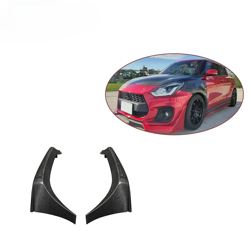 Carbon Fiber Front Bumper Protector For Suzuki Swift ZC33S 2017-2023 Upgrade Modification Front Insurance Lip Splitter Spoiler