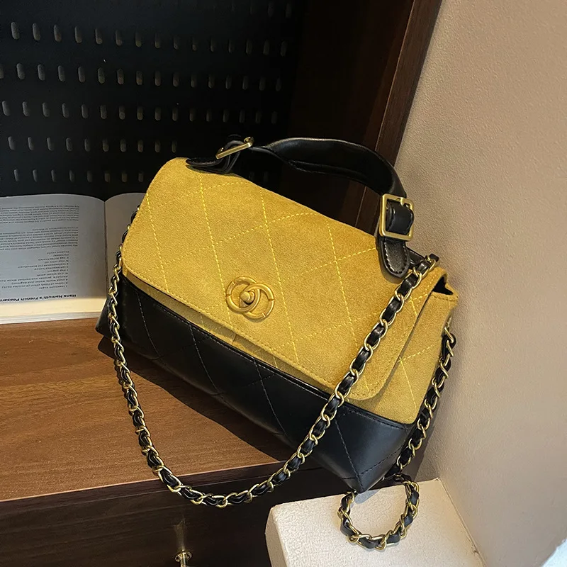 

Top Grain Leather Flap Tote Bag for Women – Korean Style Large Capacity Color-Block Design, Genuine Leather Crossbody Hobo Bag, Casual Everyday Purse