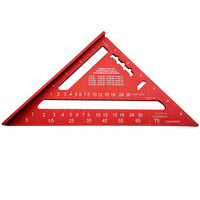 hot-selling metric imperial 7/12 inch aluminum alloy woodworking triangle ruler professional manual measuring tool