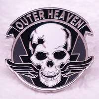 Metal Gear Enamel Pin Outer Heaven Skull with Wings Brooch Game Jewelry Backpack Decorate