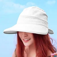 Wide Brim Sun Shade Hat Summer Caps Korean Style Hat Outdoor Beach Sun Protection Hat Sun Visor Hat for Women - Image 2