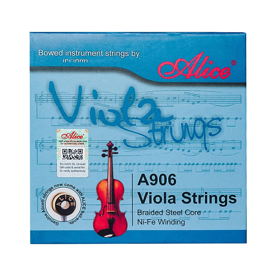 Alice A906 Viola Strings Braided Steel Core Ni-Fe Winding 1 Set/4 Strings Suitable for 16