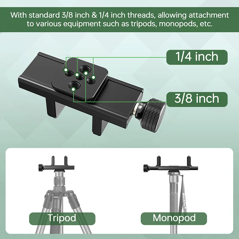 Manbily U-9 25mm Aluminum Alloy Portable Saddle Mount Clamp with Arca Swiss QR Plate Adapter for Tripods Outdoor