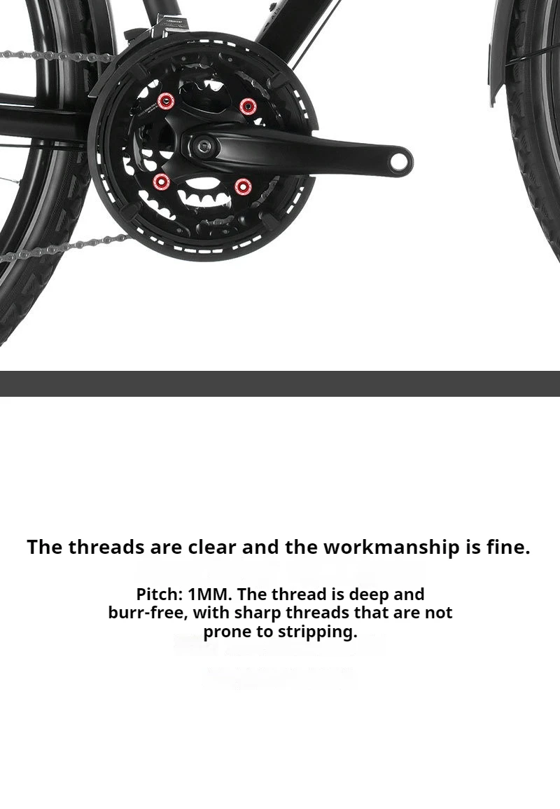 ENLEE Fahrrad-Kettenblattschrauben aus Aluminiumlegierung, Rennrad- und Mountainbike-Kettenblattschrauben, Umwandlung der einzelnen Kettenblattschraube – Detail 5