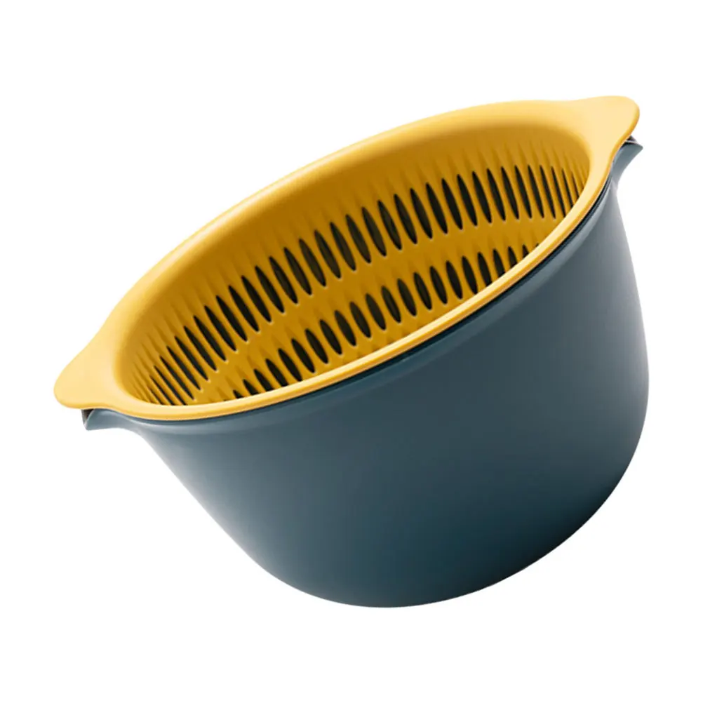 

1pc Double-Layer Drain Basket High-Quality Pp Mesh Quick Drying Fruit Vegetable Washing Storage Kitchen Gadget Household Tool