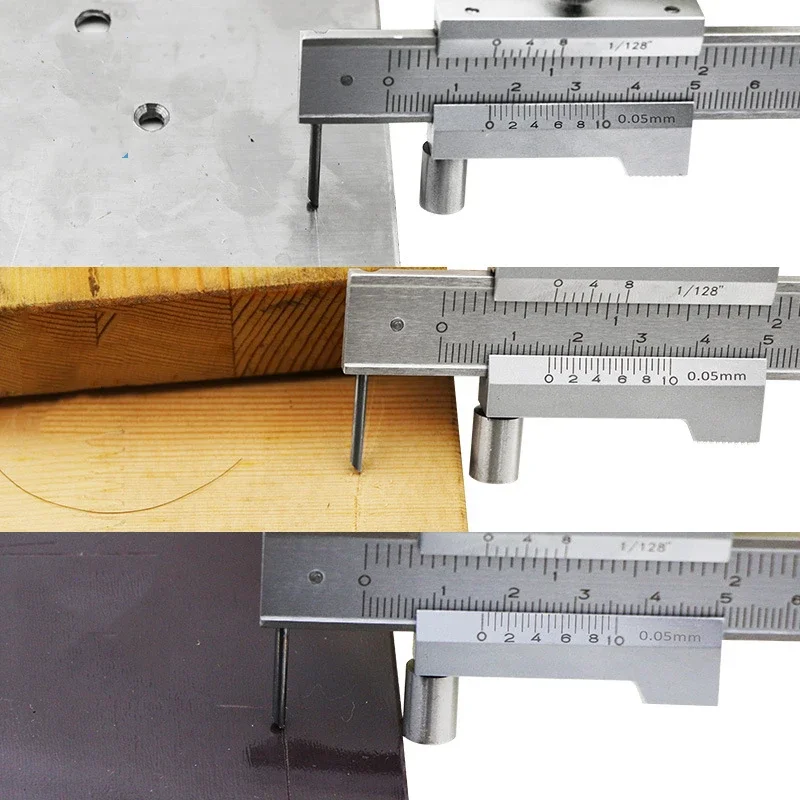With Carbide Scriber Parallel Marking Gauging Ruler Measuring Instrument Tool Send 1ps Needle 0-200mm Marking Vernier Caliper