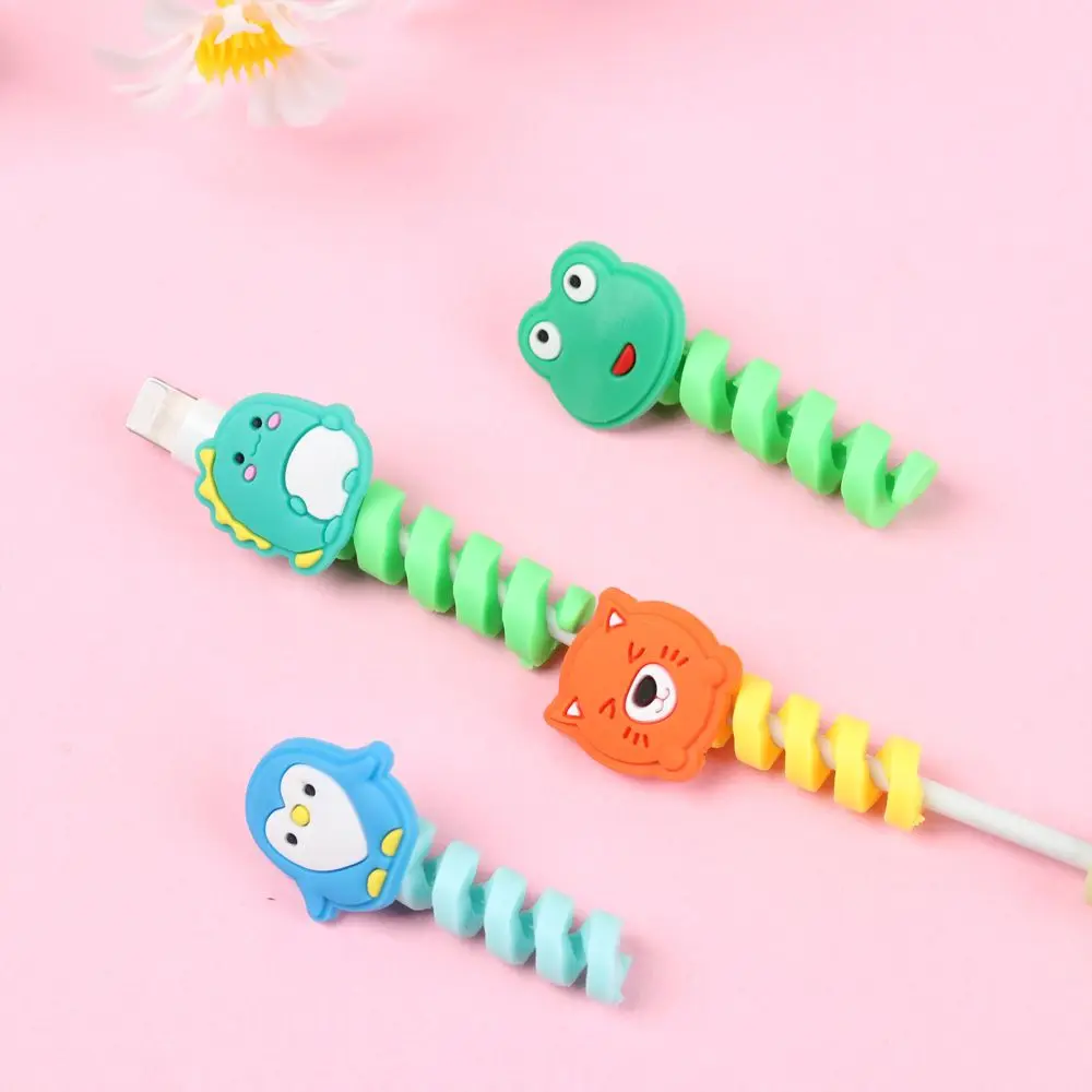 Cartoon USB Winder Cover Charging Cable Cover Wire Cord Protectors Data Line Protector Tube Cable