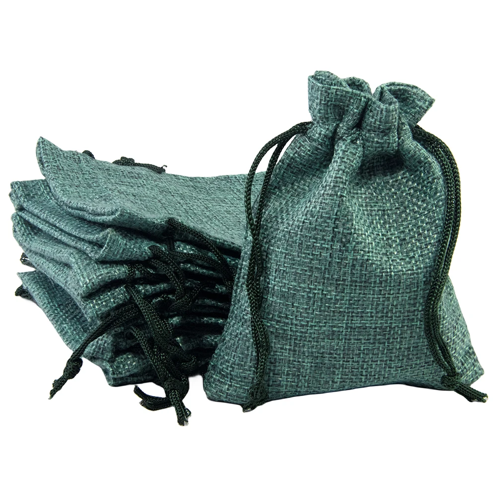 Burlap Gift Bag with Drawstring 10pcs colored Dice Bag for Jewelry,gift,party Packaging,93mm x 125mm