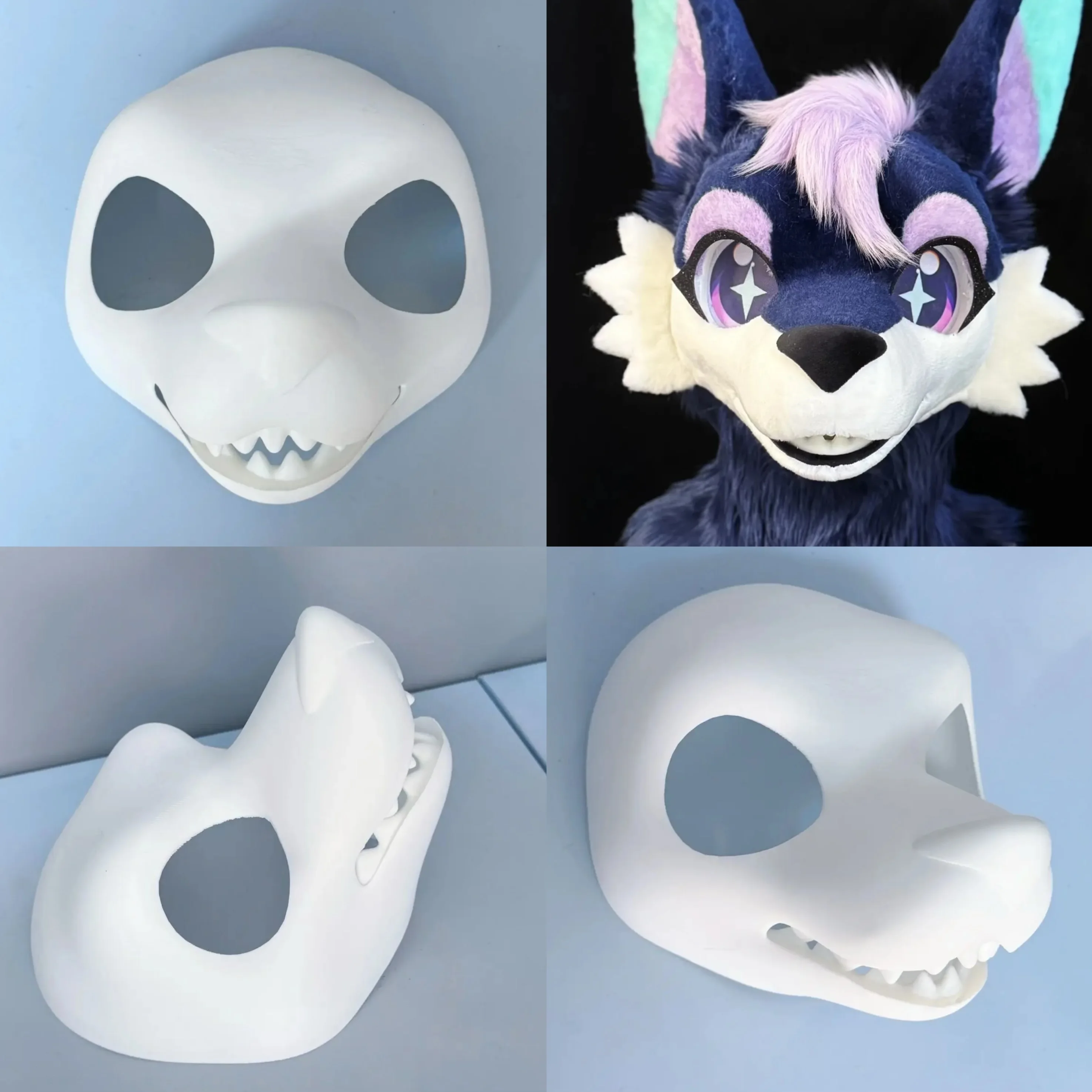 

American-style Base Mask Canidae Skull Fursuit Kig Beast Suit 3D Printed Skull Costume DIY Accessories Cosplay Mask