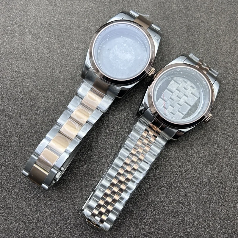 Watch Modification Accessories for Oyster Perpetual 36/39MM Case and Strap Set, Sapphire Glass for NH35NH36 Movement