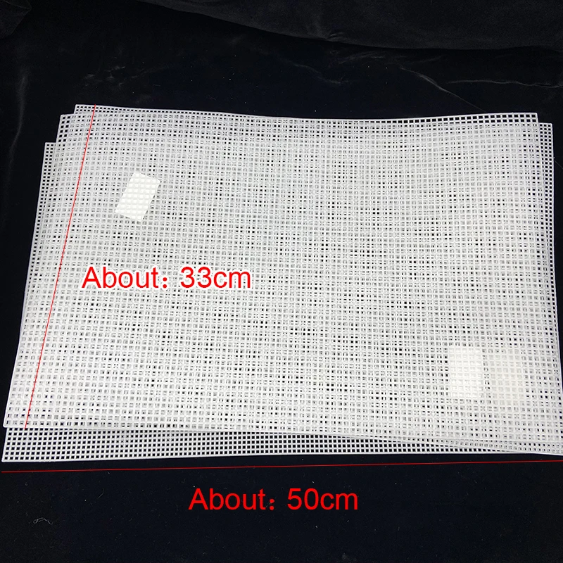 Plastic Mesh Cloth Bag Rug Thread Hook Craft Supplies Hook Crafts Durable Grid DIY Handcraft Latch Hook Accessory About 33*50CM