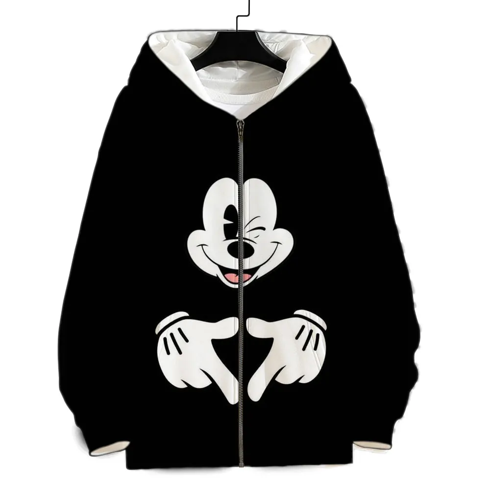 New Sweatshirt Women Mickey Mouse 3D Print Cool Men Zipper Hoodies Spring Autumn Cartoon Anime Man Jackets Clothing