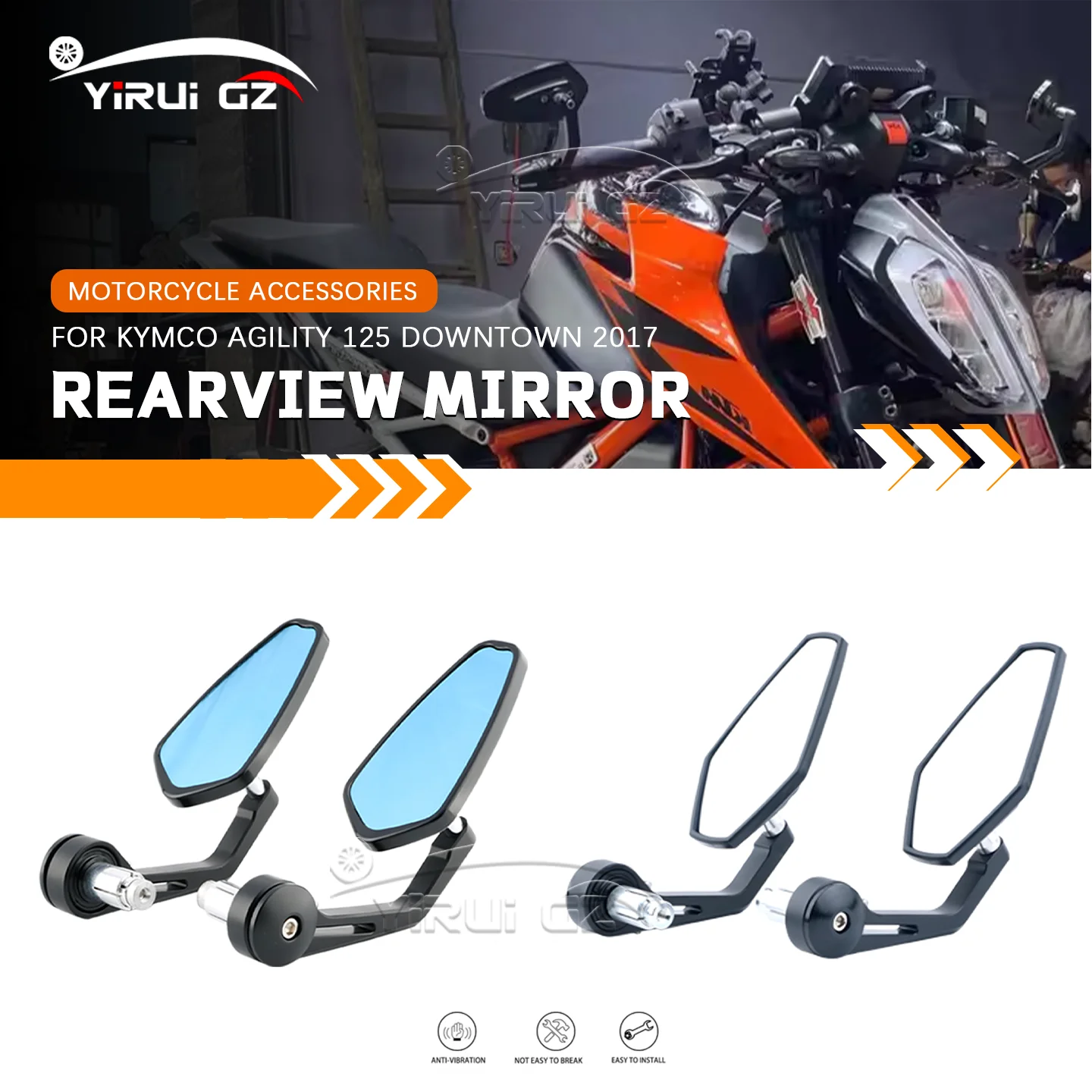 オートバイミラー-7-8インチ-ハンドルバーエンド-バックミラー-サイドミラー-kymco-agility-125-downtown用-オートバイバックミラー