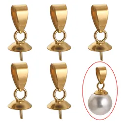 20pcs Stainless Steel Pendant Clasps Pinch Clip Eye Pins Bail Hooks Beads End Caps Connector Connecteur Collier for Necklace DIY