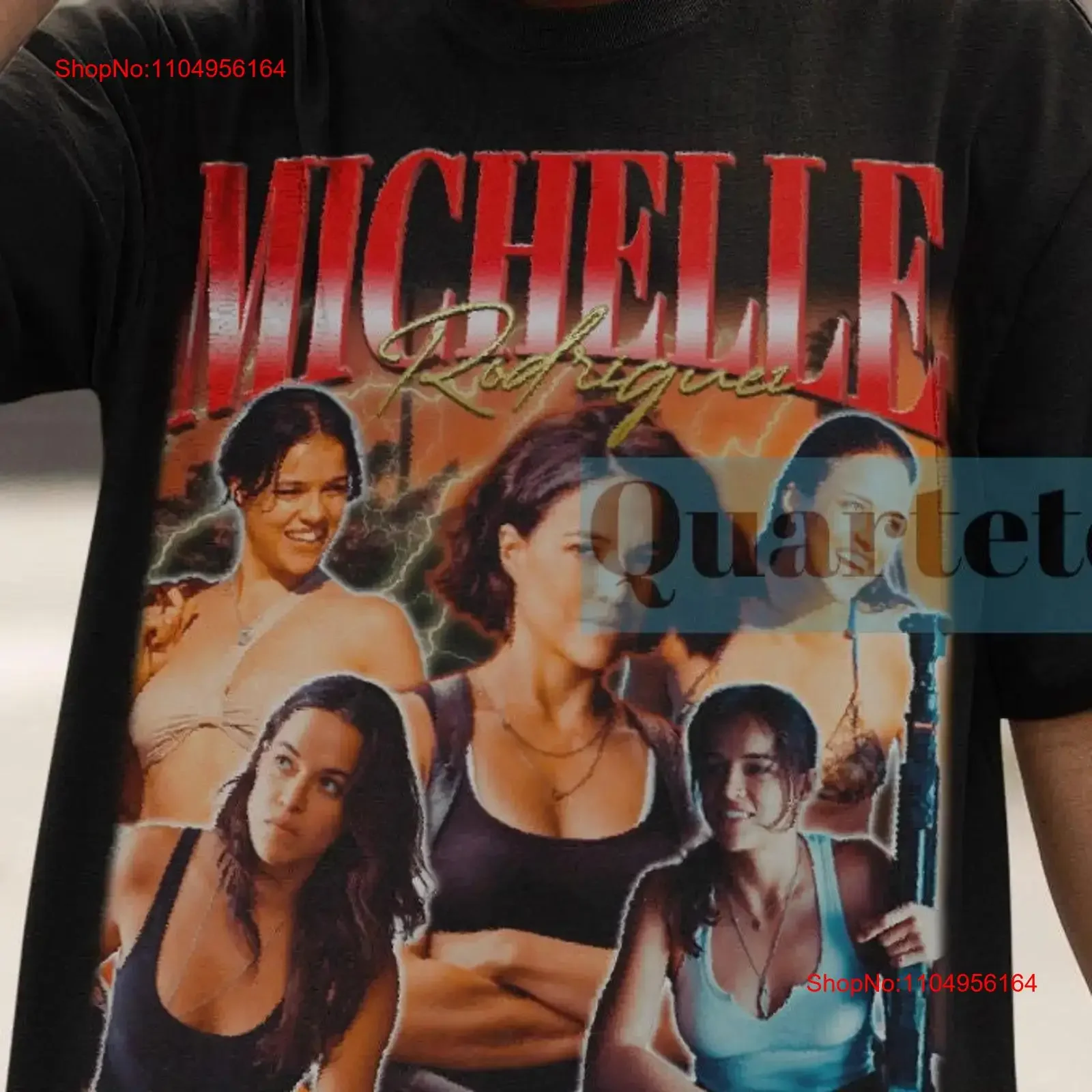Michelle Rodriguez T-Shirt Film Vintage Retro Letty Vintage Washed Stretched Streetwear Modedesignerkleidung Atmungsaktiv