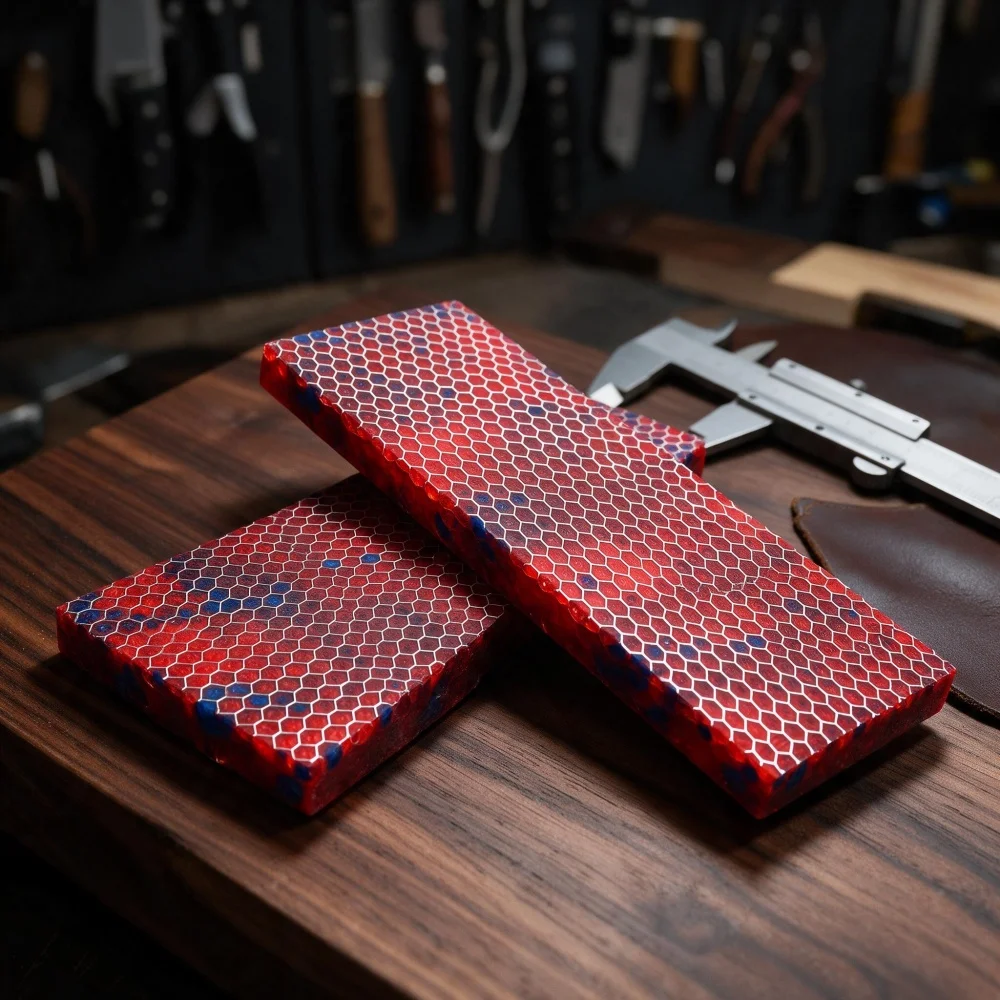 1 Piece DIY Resin Materials 120X40X8MM Snake Skin Honeycomb Texture Knife Handle Patch Tools Composite Material