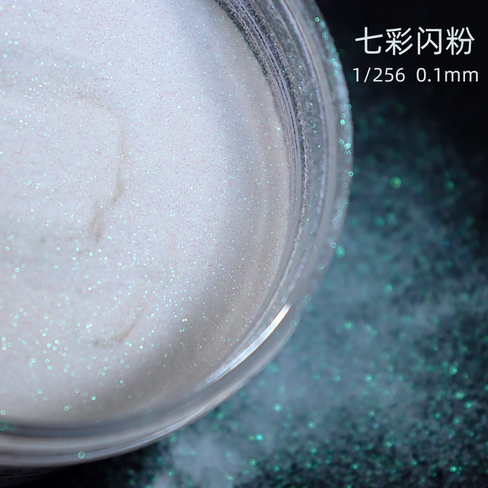 50g/Bag 0.1mm 1/256 White Color Utral-fine Powder Rainbow Shiny Nail Glitter Powder Symphony Glitter Nail Art Glitter Sequins *&