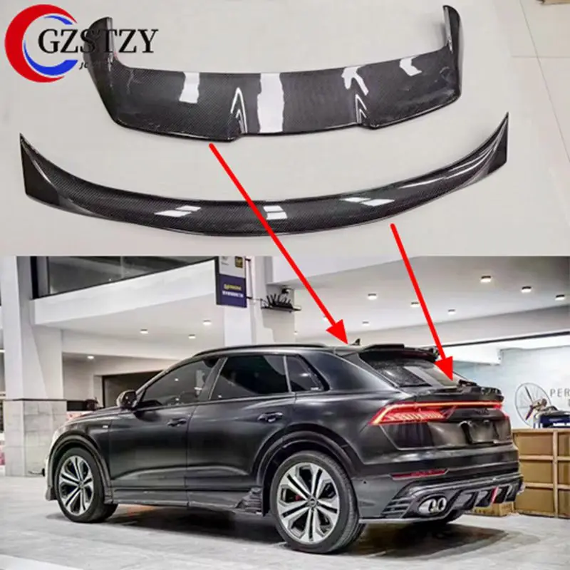 

For Audi Q8 SQ8 2018 2019 2020 2021 2022 2023 High Quality Carbon Fiber Car Rear Wing Trunk Lip Roof Spoiler