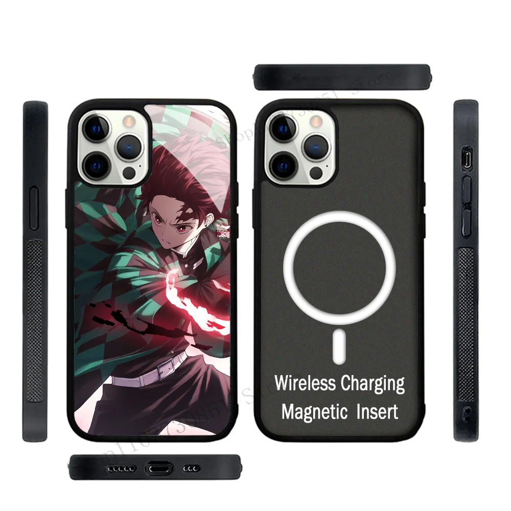 Anime Demon Slayer Kimetsu No Yaiba Tanjiro Kamado Phone Case Strong Magnetic For IPhone 15 14 13 Pro Max 11 12 Mini Alex