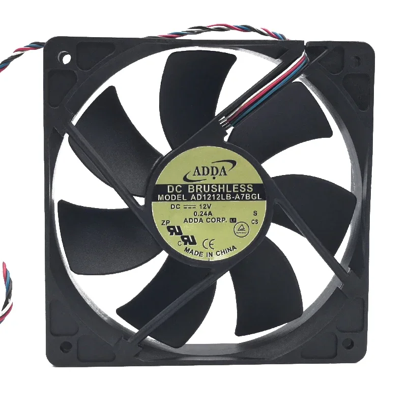 

120*120*25MM ADDA 12025 12V 0.24A AD1212LB-A7BGL Cooling Fan 4 Wire Temperature Control Mute 12cm