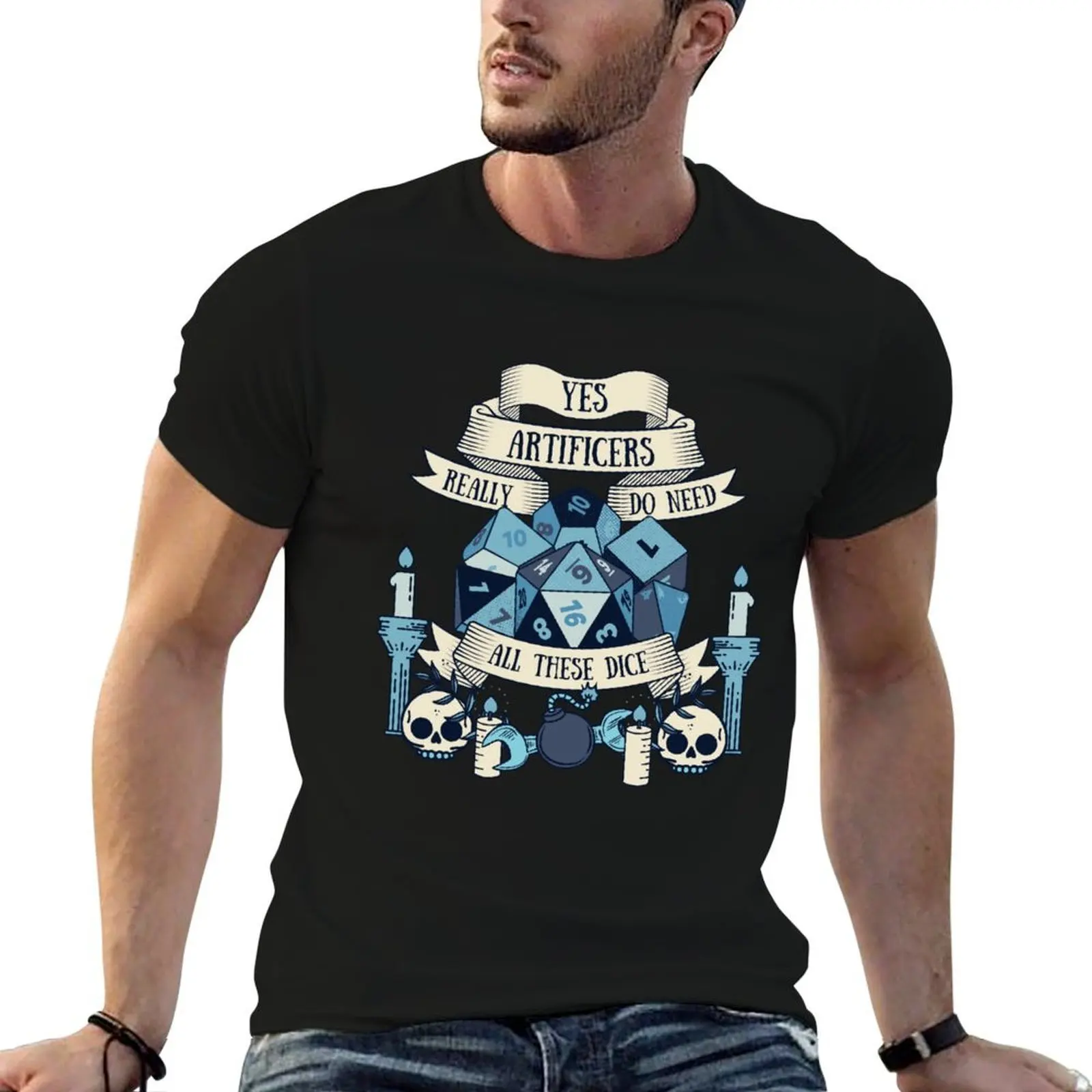 yes i really do need all these dice artificer T-Shirt boys whites kawaii clothes t shirt men 100℅ cotton