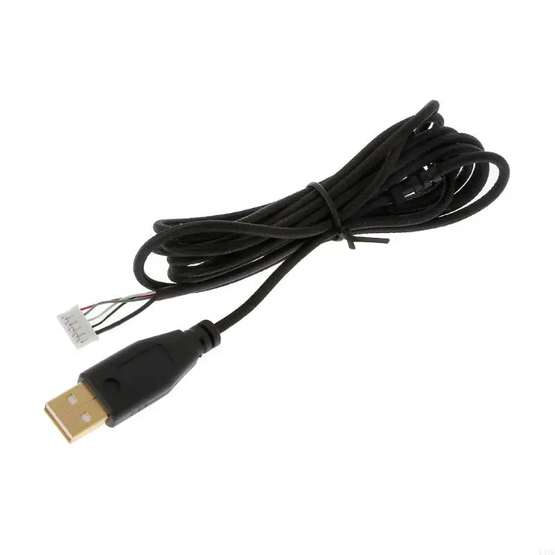 Y4UE New USB Mouse Cable/Line/Wire Nylong Braided Durable and Stable DeathAdder 2013 Mice Gold-plated for Head 6400D