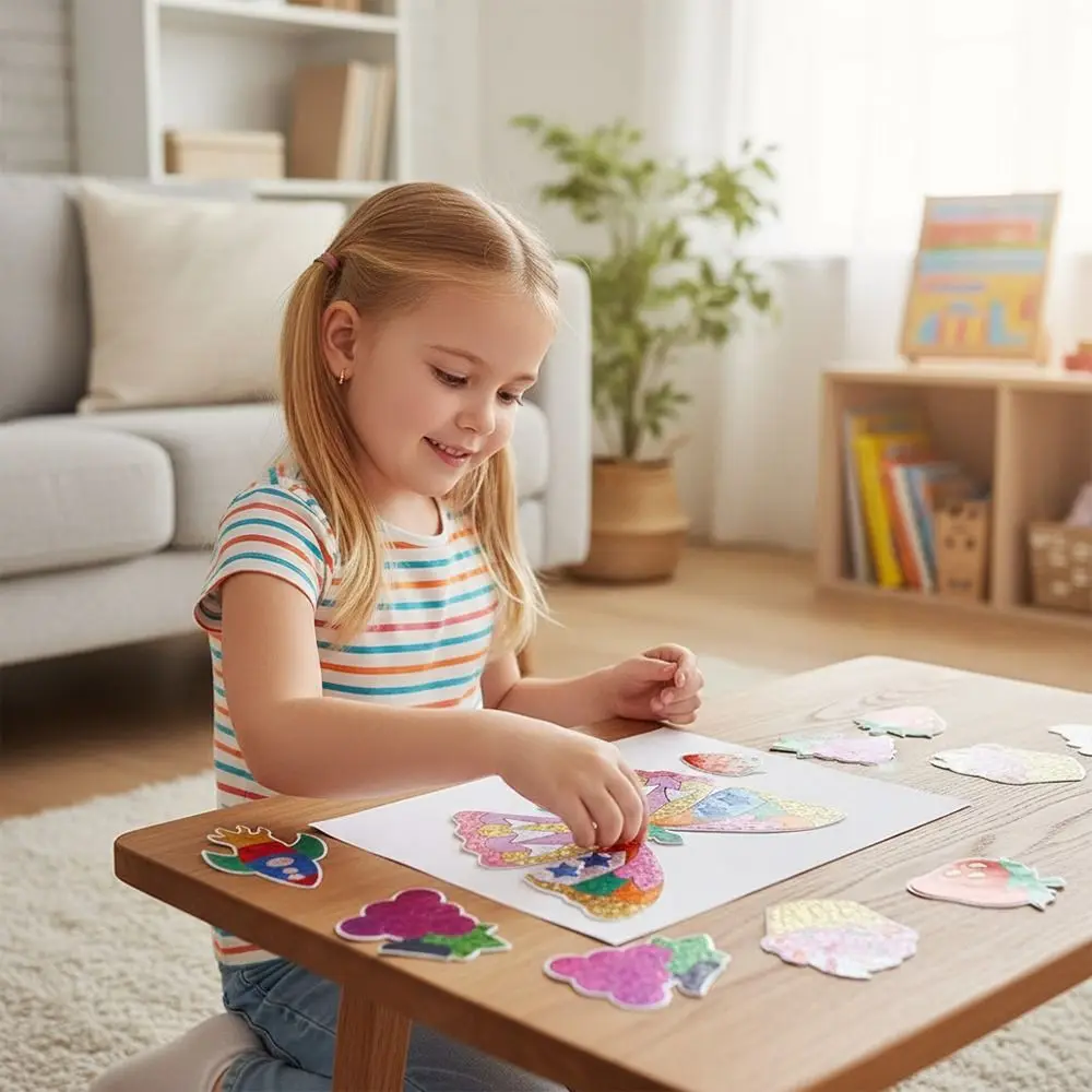 متعدد الألوان DIY Foilart ملصق ذاتية اللصق التنوير ملصقات الكرتون نمط الكرتون التصميم الإبداعي ألعاب تعليمية #3