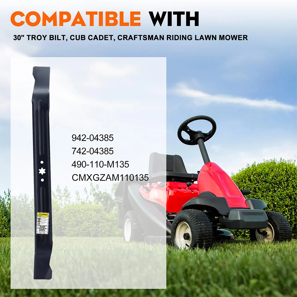2 Pack Mulching Mower Blades 942 04385 742 04385 30 Inch Deck for Troy Bilt TB30r Craftsman R1000 Cub Cadet CC30