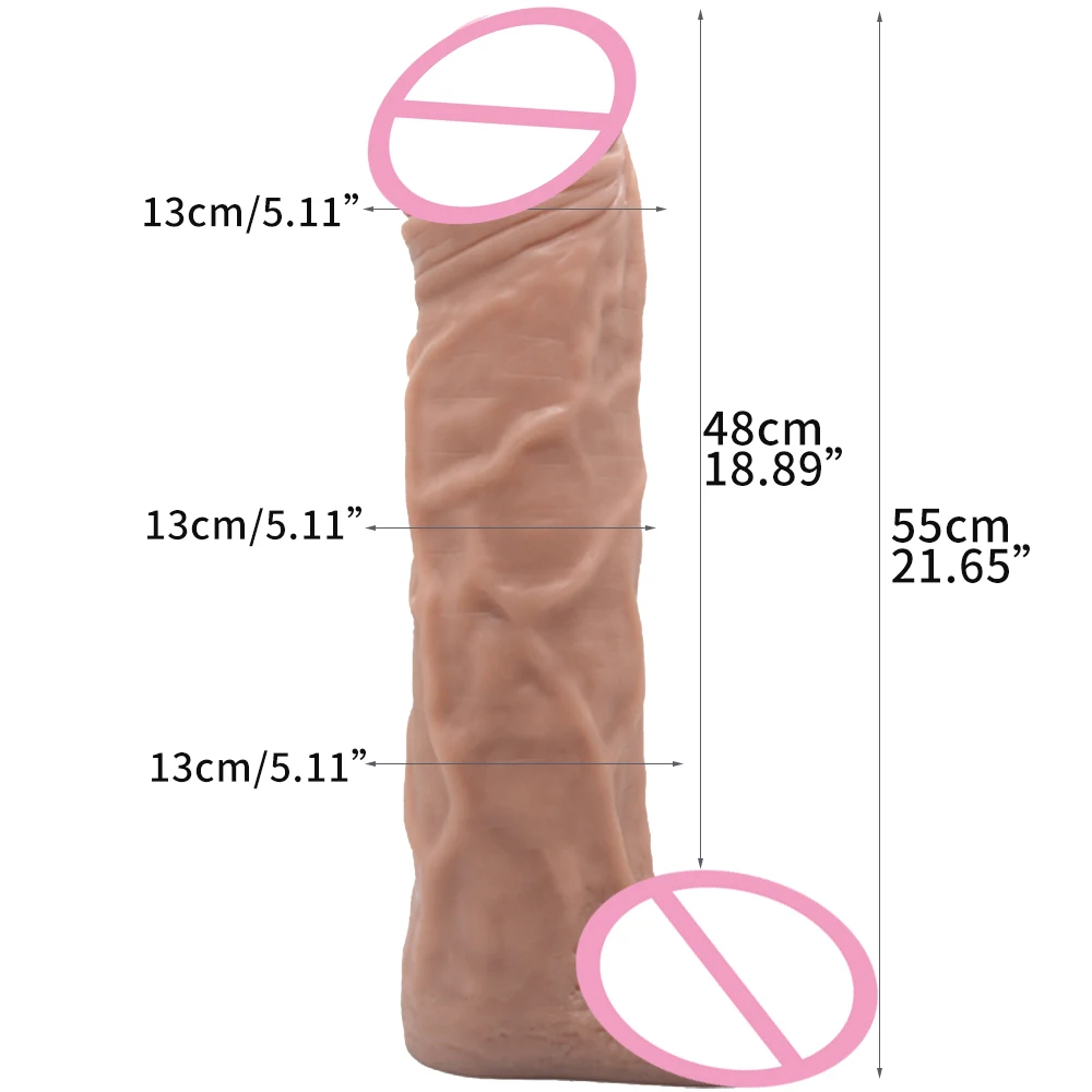 FAAK 21.6inch huge long dildo realistic 5inch giant penis massive cock women man sex toys adult products sex shop window display