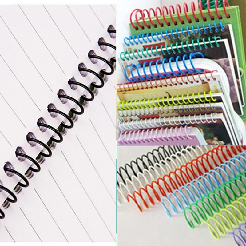 20pcs/Lot  Metal 10-25mm 34 Hole  Loose-leaf Notebook Binding Clip Single Spiral Coil 3:1 Wire Binder Punch Ring Office Supply