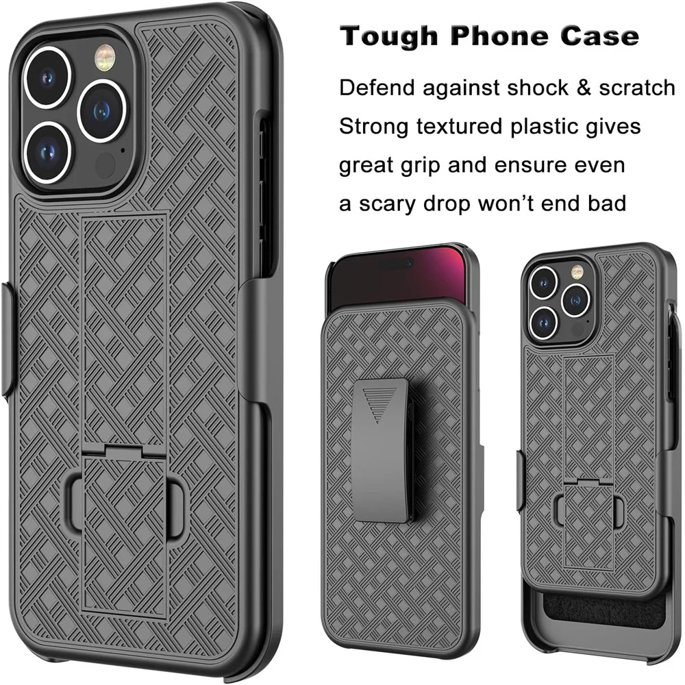 Robuste Combo Stoßfeste Armor-Gürtelclip-Holster-Hülle für iPhone 12 16 Pro Max 15 14 Plus 13 11 Cover mit Ständer und drehbarem Telefonhalter – Detail 12