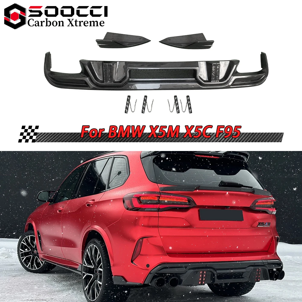 

Carbon Fiber LD Style Rear Diffuser Lip for BMW X5M F95 X5C Rear Spoiler Splitter Bumper Lip Competition Package Auto Parts