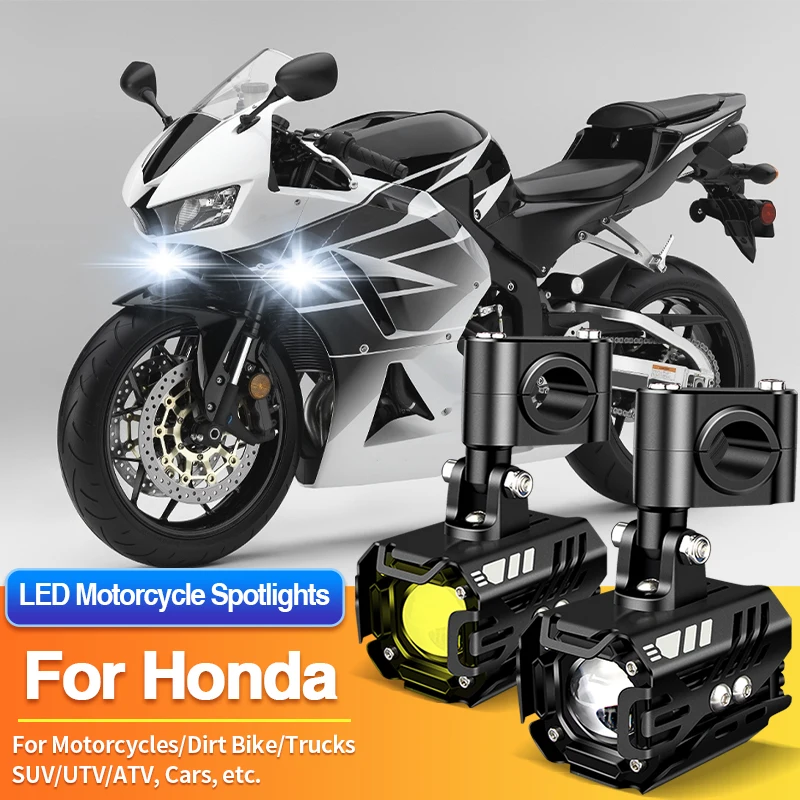 

1/2PCS LED Motorcycles Headlight Two-Color Fog Light Spotlight ATV Off Road for Honda CRF250F/CRF250L/CRF250RX/CRF300L/CRF450R
