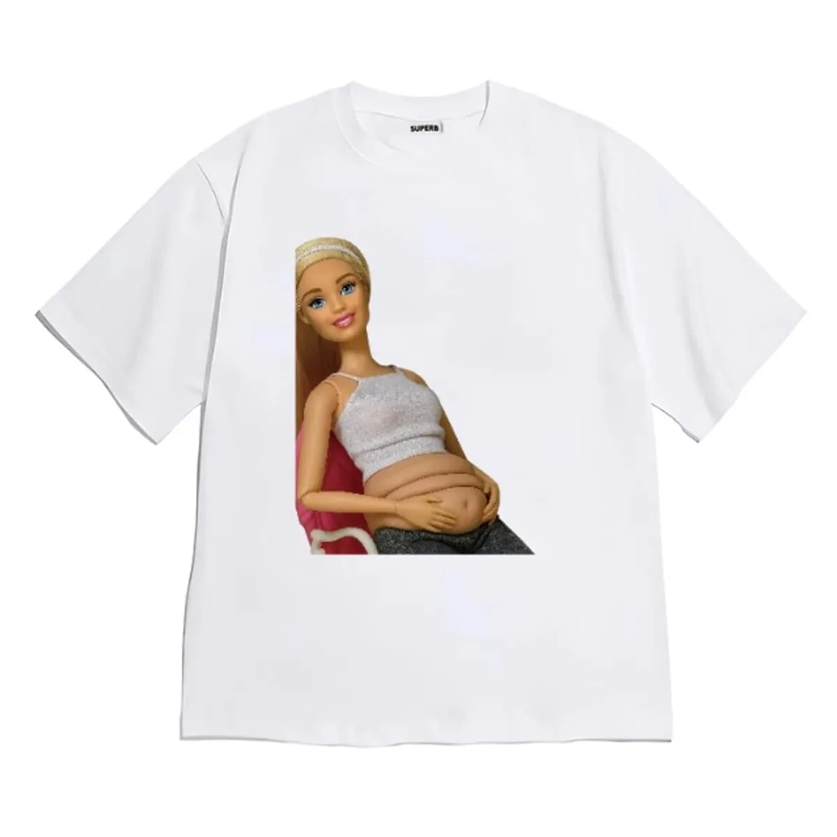 Funny Blonde Doll Graphic T Shirt Women Men Oversized Cotton Short Sleeve Weird Y2K Aesthetic Harajuku Streetwear Casual Tee