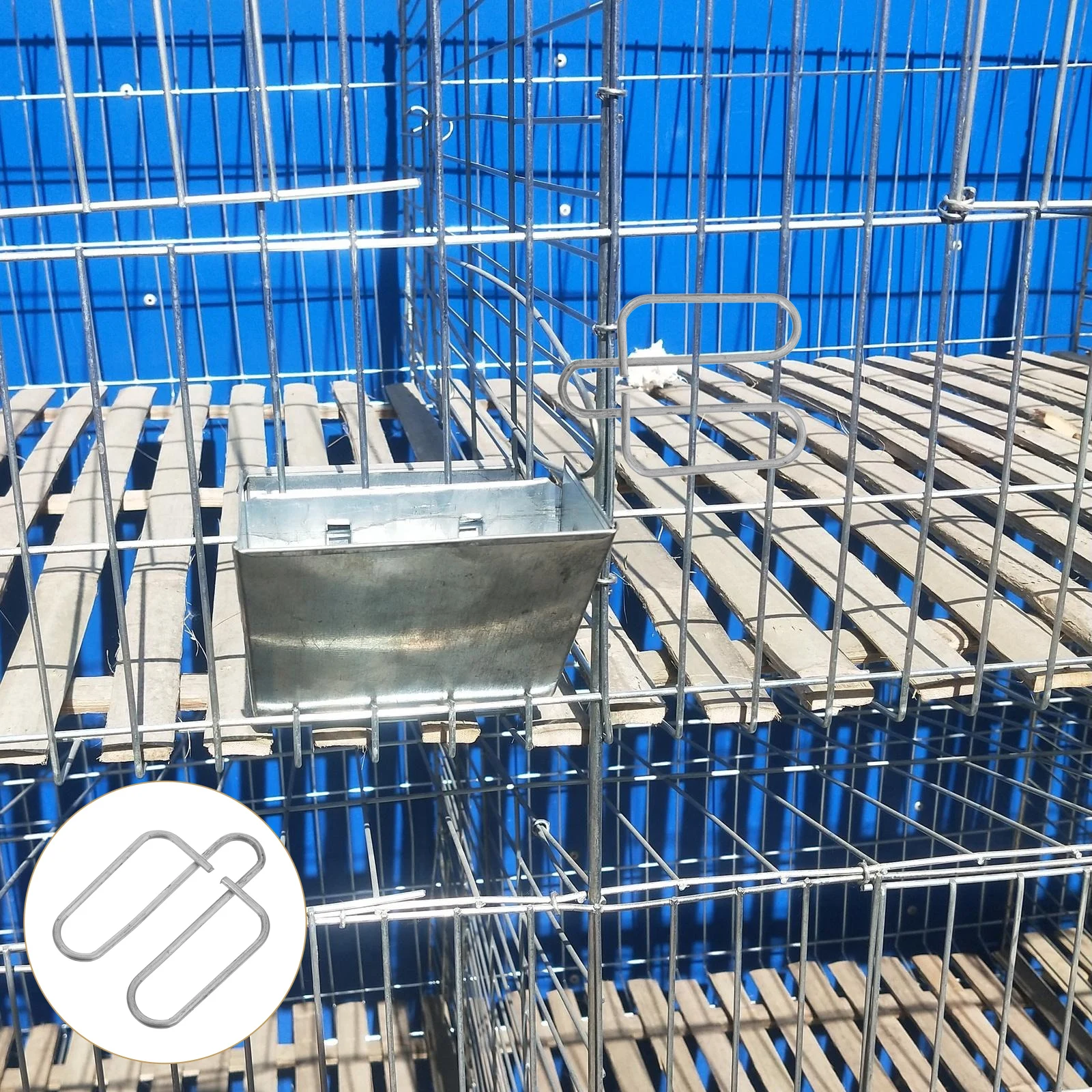 

20pcs Cage Door Fixing Clips Galvanized Pet Feeder Box Fasteners Spring Hook Bird Cage Accessories Rabbit Cages Feed Holder