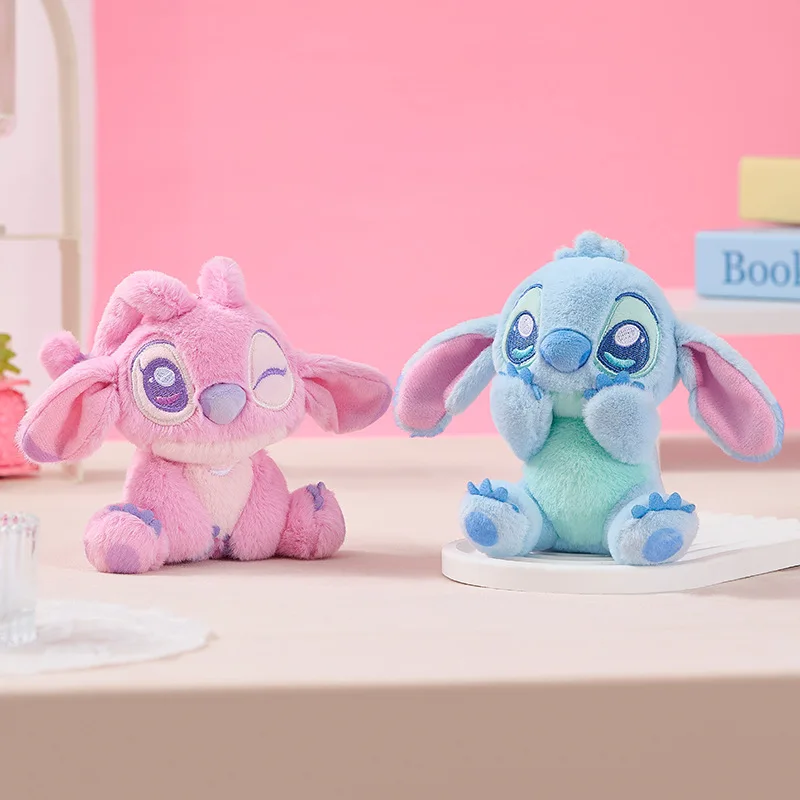10cm Oryginalne Pluszowe Lalki Disney Stitch, Wypchane Zwierzątka, Breloczek, Mała Zawieszka do Torby, Prezent na Boże Narodzenie i Urodziny dla Dzieci