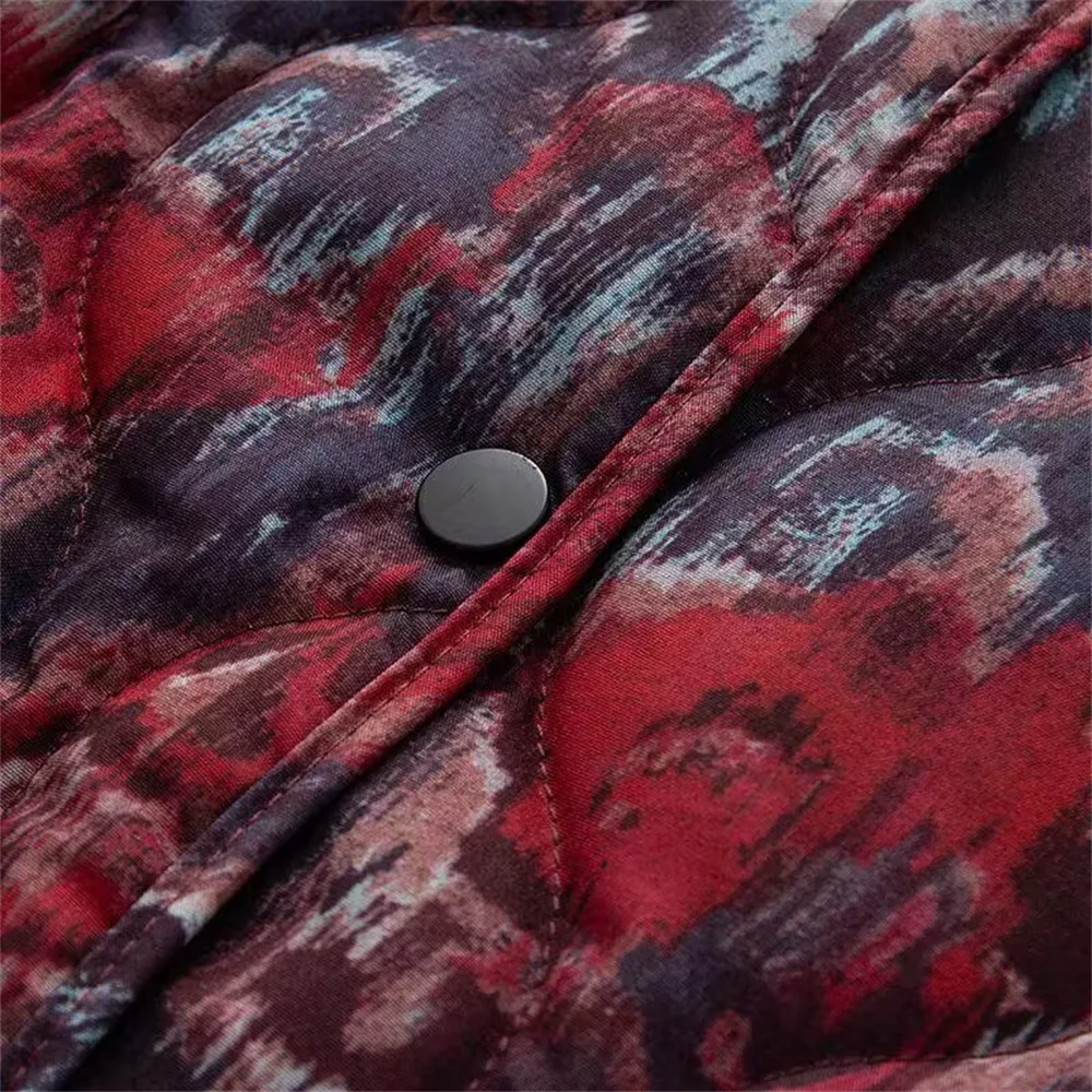 Autumn new women's clothing fashionable temperament versatile loose casual printed round neck cotton jacket