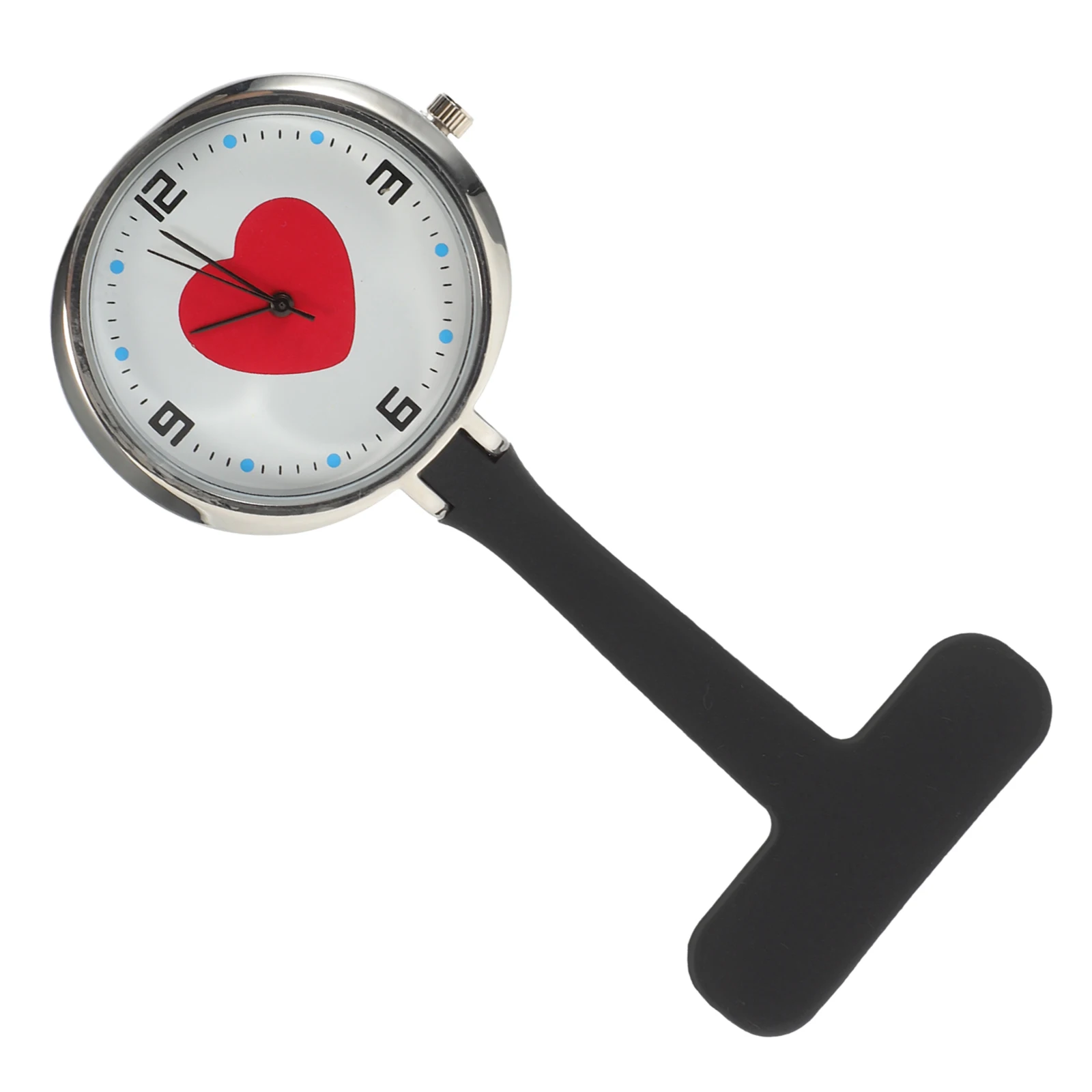 

Stainless Steel Clip On Nurse Watch Silica Gel Band Minimalist Heart Digital Medical Fob Pendant Lapel Pocket Watch For Nurses