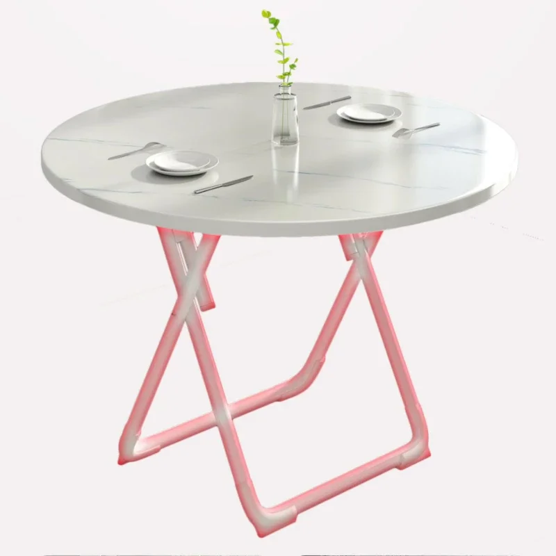 Kitchen Modern Round Dining Tables Set Chairs Foldable Outdoor Mobile Dining Tables Marble Restaurant Muebles Home Furniture