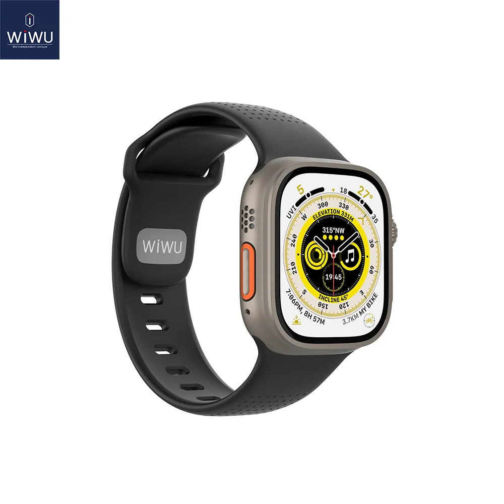 

WiWU Fluororubber Silicone Watch Band for Apple Watch Ultra 3 2 1 Sport Watch Strap 49mm 46 Fearless Band for iWatch SE 11 10