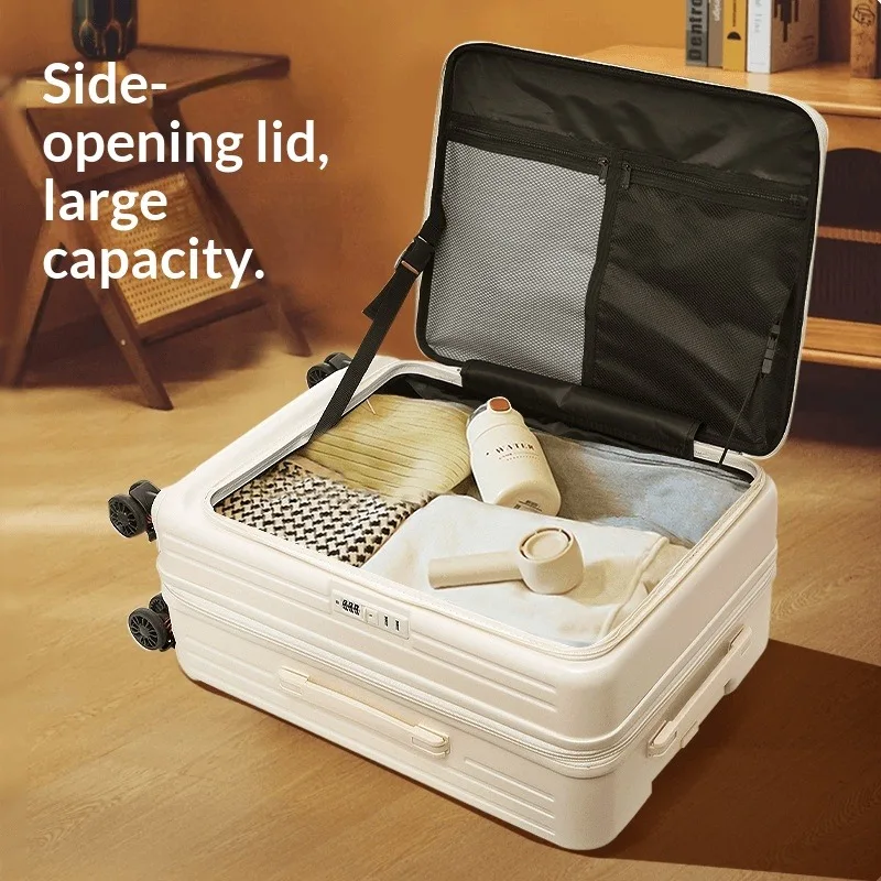 

24-дюймовый чемодан для ручной клади с расширяемым объемом, легкий, с боковым открытием, многофункциональный, унисекс, набор дорожных чемоданов