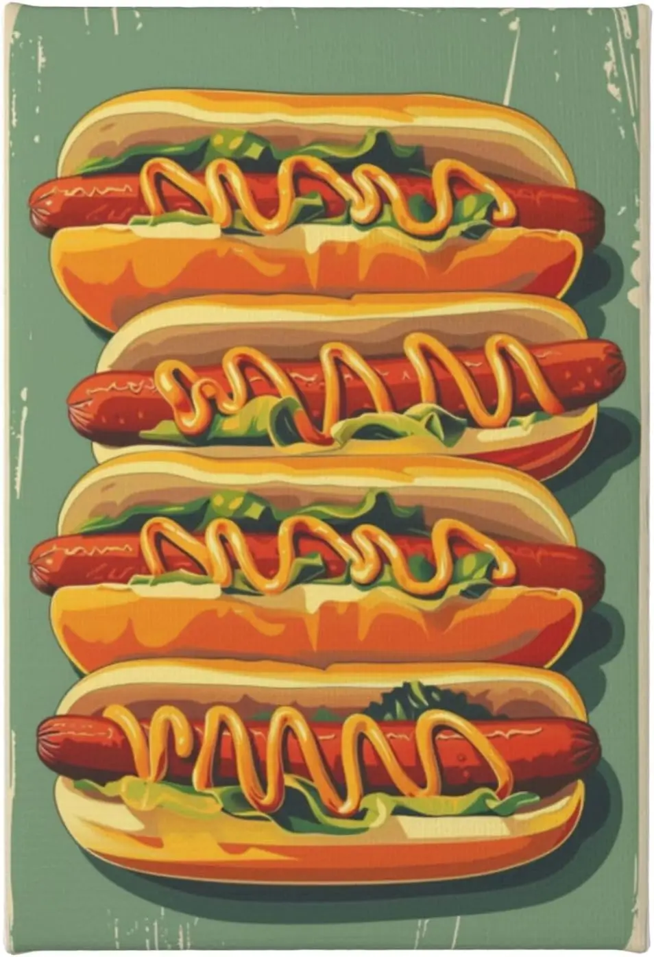 MA6GE8DE Oil Paintings On Canvas Wall Art Hot Dogs Kitchen Decor,Farmhouse Kitchen Decor Posters & Prints,Classic Hot Dog Ca