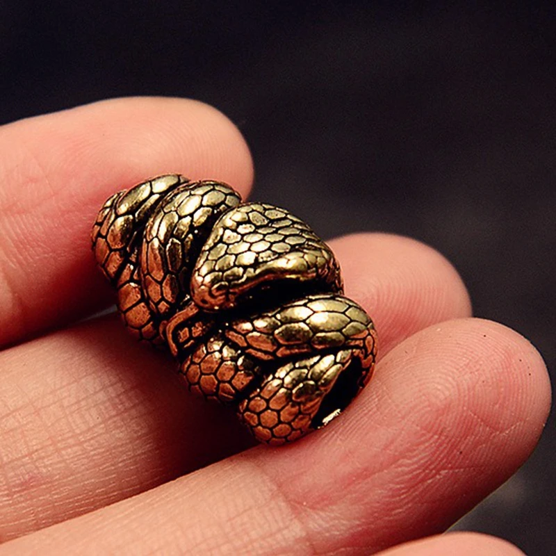 النحاس بيثون أفعى الجرسية سكين الخرز DIY EDC مظلة حبل الحبل Paracord أساور ثعبان المعلقات مجوهرات اكسسوارات في الهواء الطلق