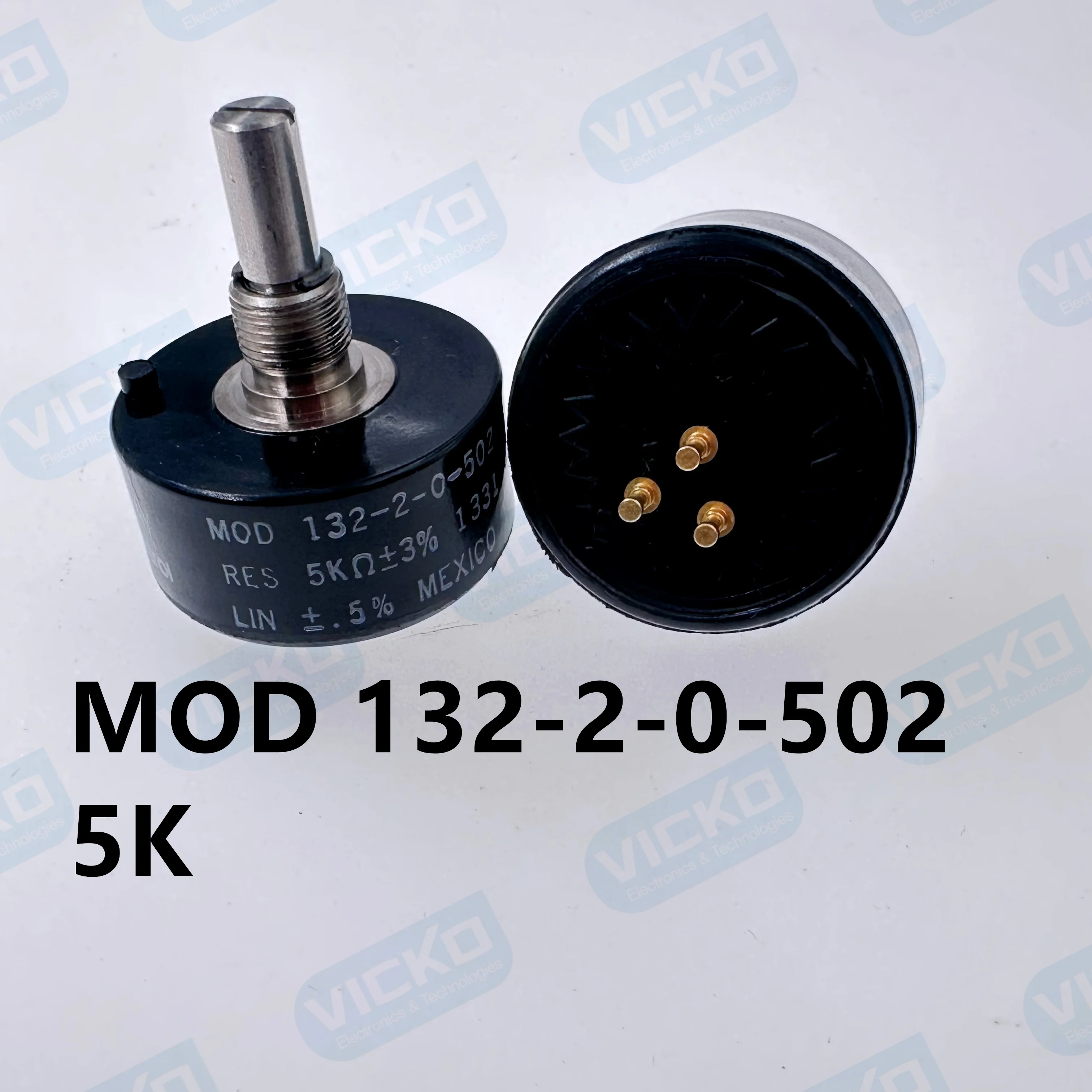 2pcs/lot MOD 132-2-0-502 5K original ±3% wound 2.75W rotary  Wire wound potentiometer switch